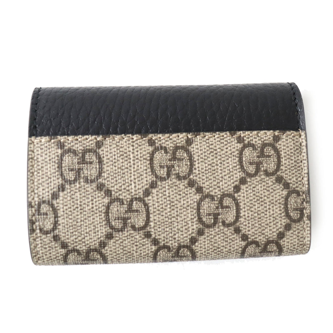 GUCCI Key case Key holder  456118 Part: Leather Black x beige Women(Unisex) Used Authentic