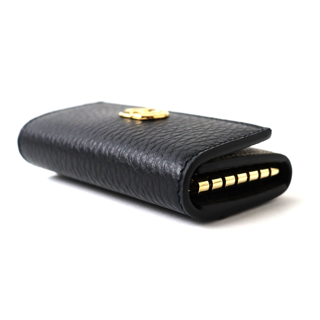 GUCCI Key case Key holder  456118 Part: Leather Black x beige Women(Unisex) Used Authentic