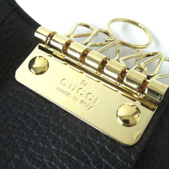 GUCCI Key case Key holder  456118 Part: Leather Black x beige Women(Unisex) Used Authentic
