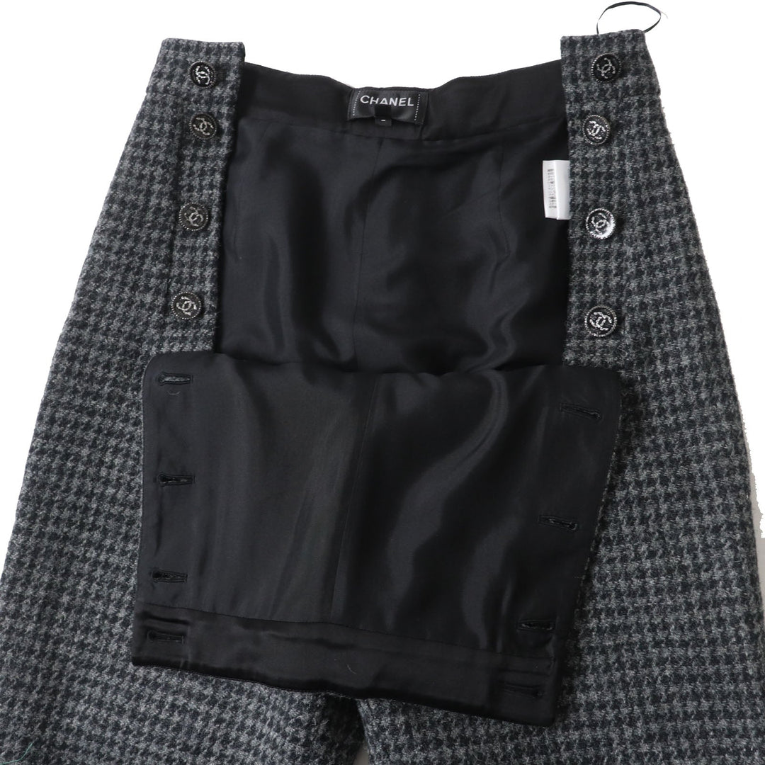 CHANEL Pants P73635 Outer: 100% wool, Lining: 100% silk, Part: 100% silk gray Women 36 Used Authentic