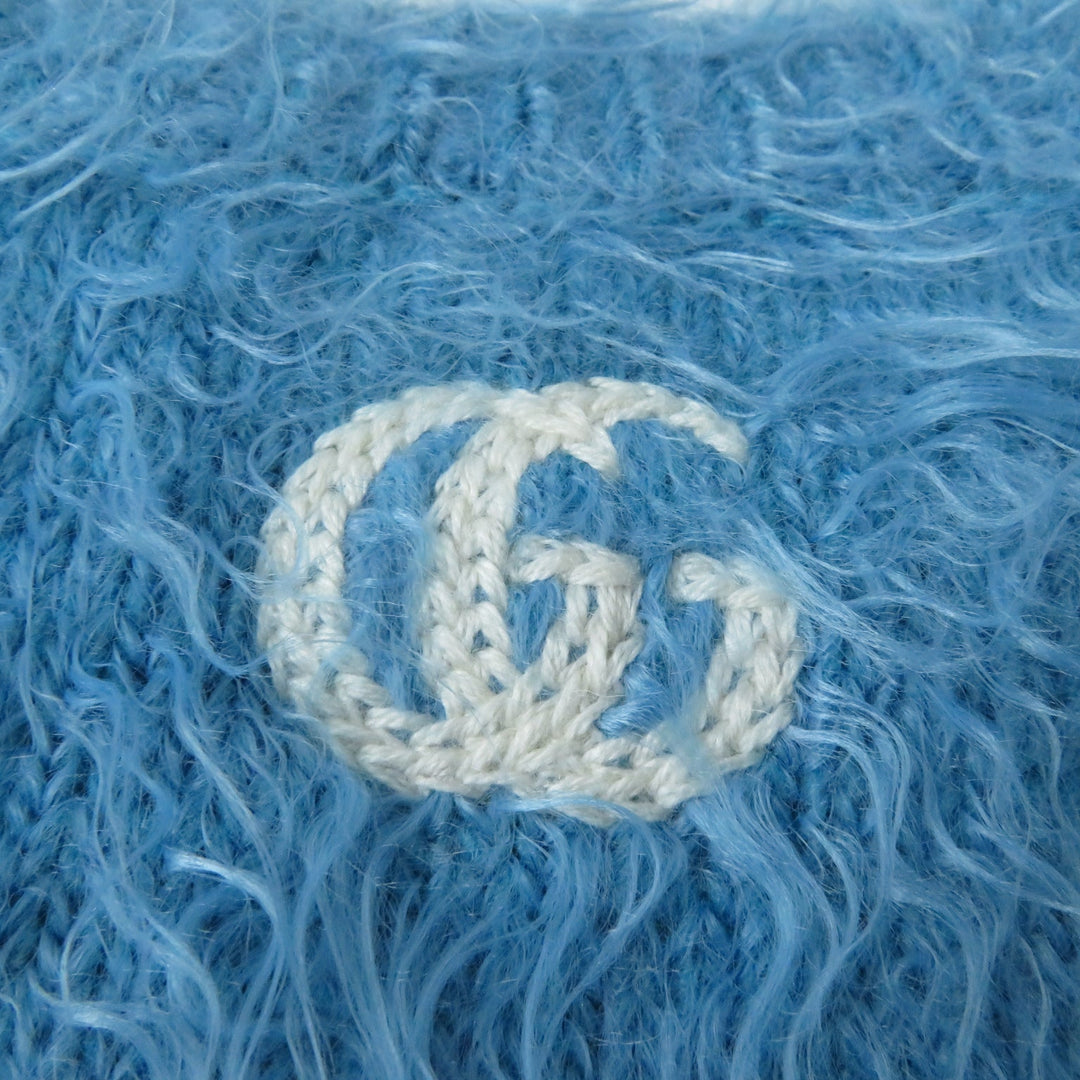 GUCCI knit 695655 Main: 82% nylon, Main: 18% wool blue Women XS Used Authentic