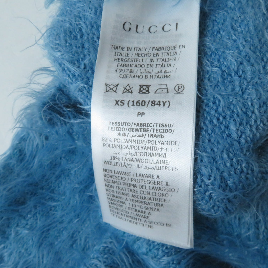 GUCCI knit 695655 Main: 82% nylon, Main: 18% wool blue Women XS Used Authentic
