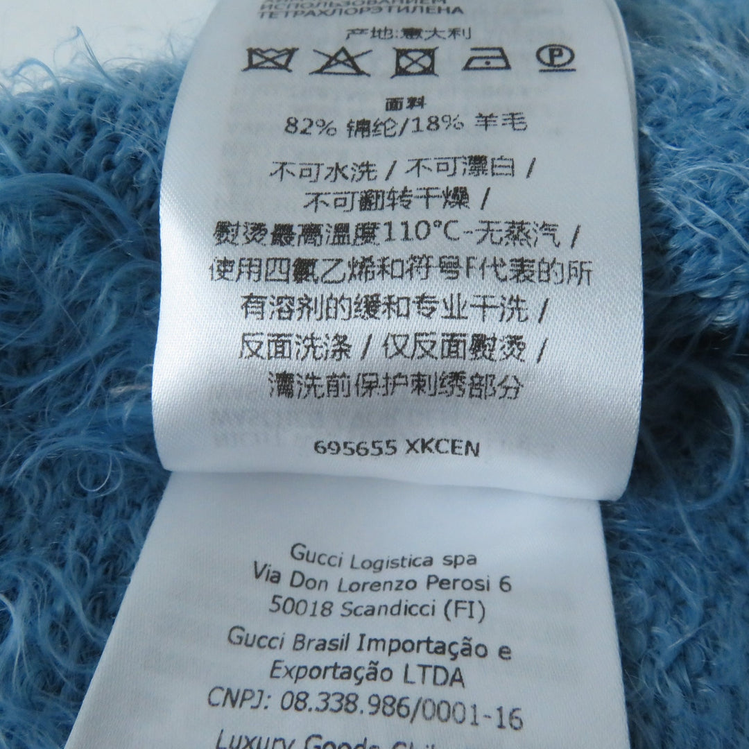GUCCI knit 695655 Main: 82% nylon, Main: 18% wool blue Women XS Used Authentic