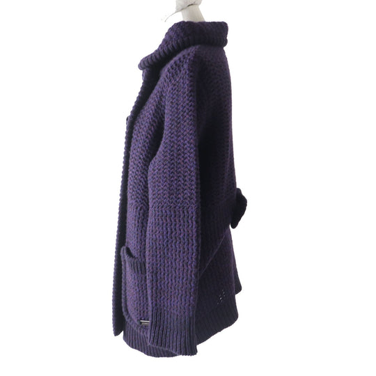 BURBERRY LONDON cardigan B2N28-643-36 Main: 94% wool, Main: 6% cashmere Purple type Women 5 Used Authentic