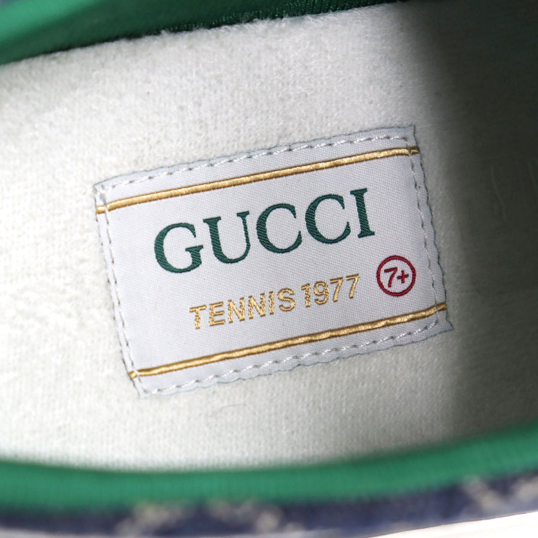 GUCCI Low cut sneakers 606111 GG jacquard denim multicolor Gucci Tennis 1977 mens 7+ Used Authentic