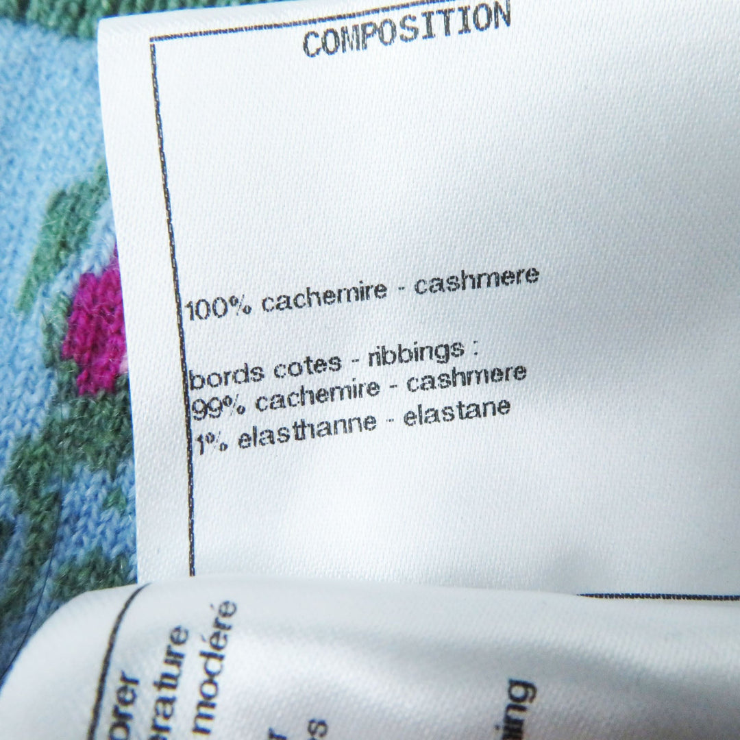 CHANEL setup P73869 P73823 Outer: 100% cashmere, part: 99% cashmere, part: 1% polyurethane light blue multi Women (Top)36, (Bottom)38 Used Authentic