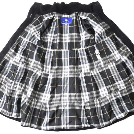 BURBERRY BLUE LABEL coat Outer material: 50% wool, Outer material: 30% rayon, Outer material: 20% angora, Lining (body): Cupra polyester Lining (sleeve): Polyester black Women 38 Used Authentic