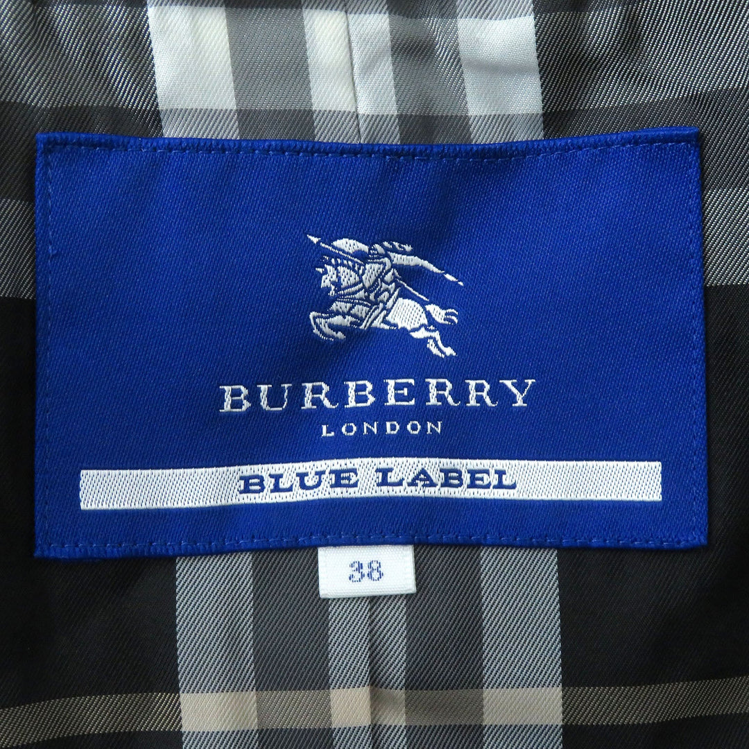 BURBERRY BLUE LABEL coat Outer material: 50% wool, Outer material: 30% rayon, Outer material: 20% angora, Lining (body): Cupra polyester Lining (sleeve): Polyester black Women 38 Used Authentic