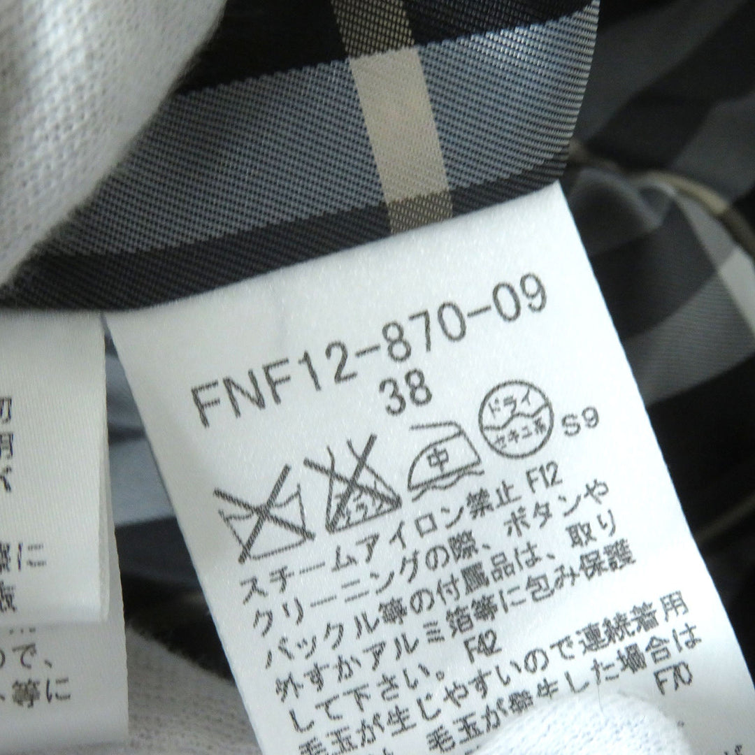 BURBERRY BLUE LABEL coat Outer material: 50% wool, Outer material: 30% rayon, Outer material: 20% angora, Lining (body): Cupra polyester Lining (sleeve): Polyester black Women 38 Used Authentic