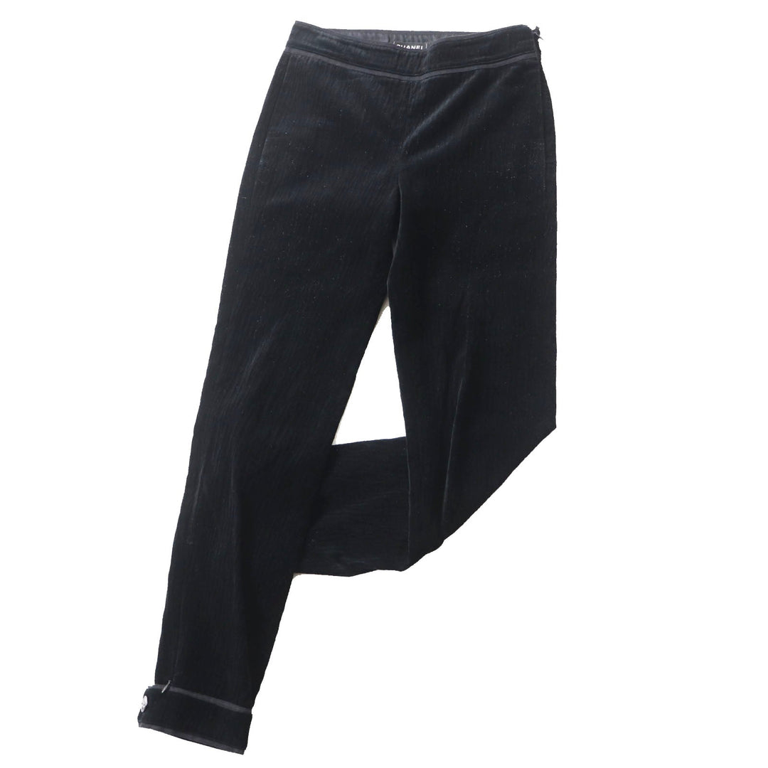 CHANEL Pants P44709 Main: 99% cotton, Main: 1% elastane (polyurethane) black Women 34 Used Authentic