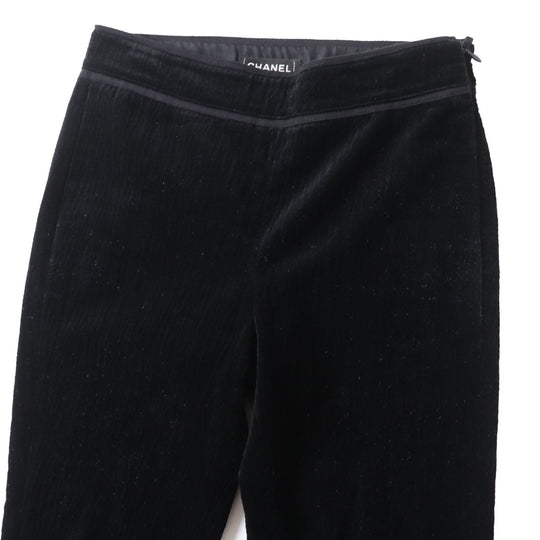 CHANEL Pants P44709 Main: 99% cotton, Main: 1% elastane (polyurethane) black Women 34 Used Authentic