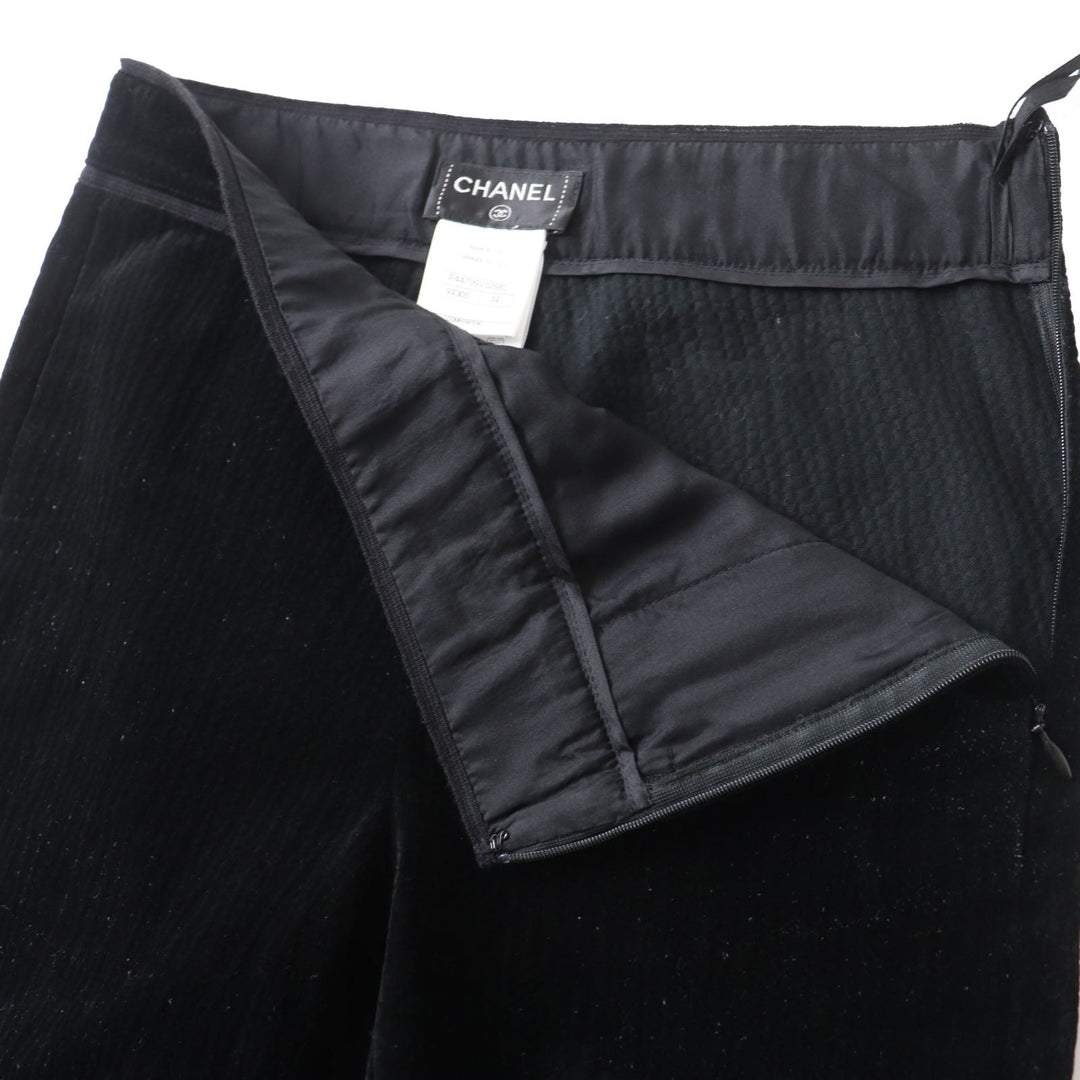 CHANEL Pants P44709 Main: 99% cotton, Main: 1% elastane (polyurethane) black Women 34 Used Authentic