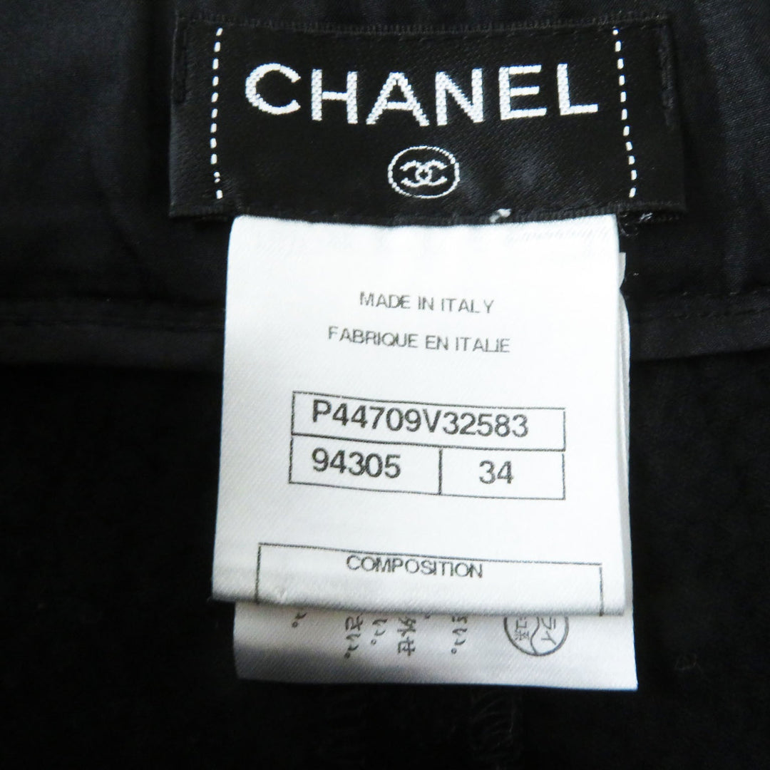 CHANEL Pants P44709 Main: 99% cotton, Main: 1% elastane (polyurethane) black Women 34 Used Authentic