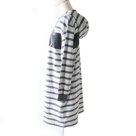 HERMES one piece Outer: 100% cotton, Rib: 82% cotton, 16% nylon, 2% polyurethane Gray Border Pattern L'Instruction du Roy Women 34 Used Authentic