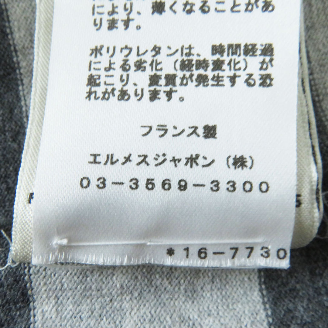 HERMES one piece Outer: 100% cotton, Rib: 82% cotton, 16% nylon, 2% polyurethane Gray Border Pattern L'Instruction du Roy Women 34 Used Authentic