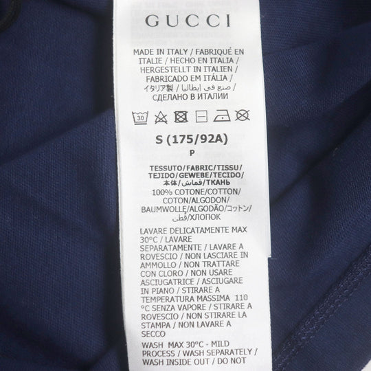 GUCCI Short sleeve T-shirt 548334 Main: 100% cotton Navy mens S Used Authentic