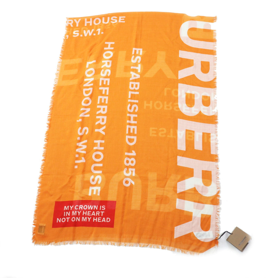 BURBERRY LONDON Stall 80174021 Main: 51% wool, Main: 49% silk Orange Women Used Authentic