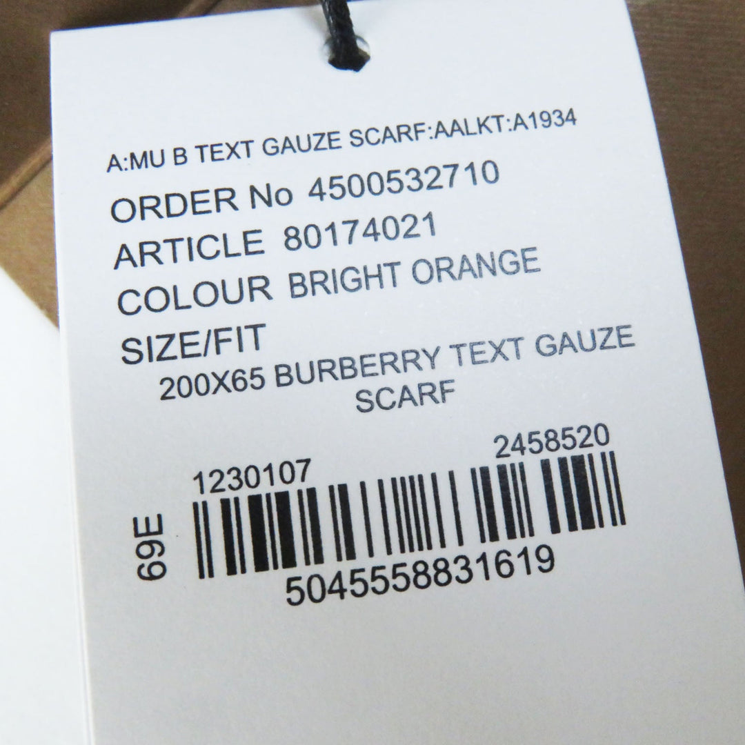 BURBERRY LONDON Stall 80174021 Main: 51% wool, Main: 49% silk Orange Women Used Authentic