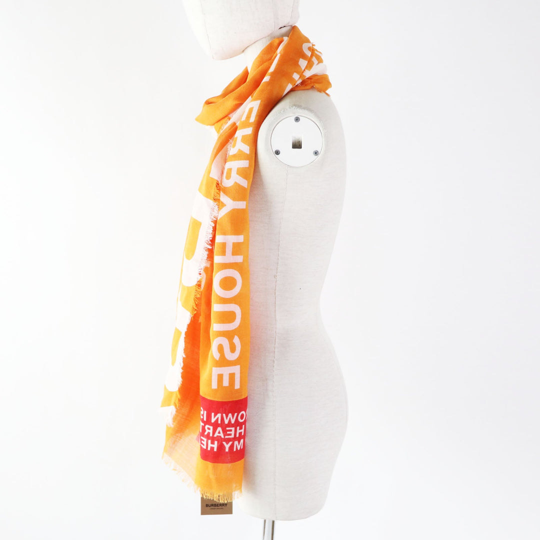 BURBERRY LONDON Stall 80174021 Main: 51% wool, Main: 49% silk Orange Women Used Authentic