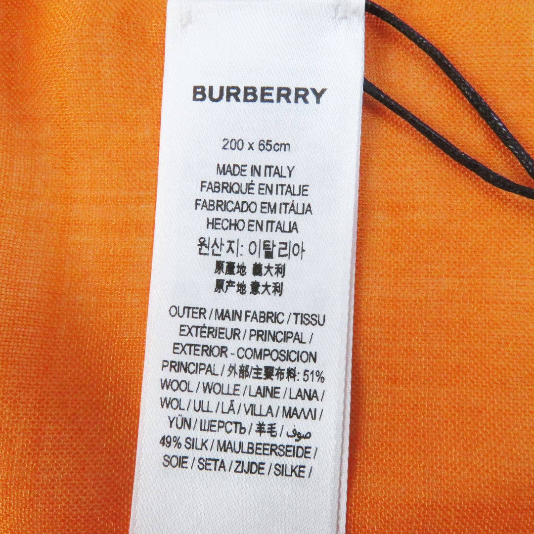BURBERRY LONDON Stall 80174021 Main: 51% wool, Main: 49% silk Orange Women Used Authentic