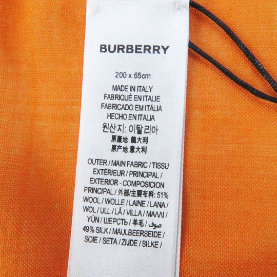 BURBERRY LONDON Stall 80174021 Main: 51% wool, Main: 49% silk Orange Women Used Authentic