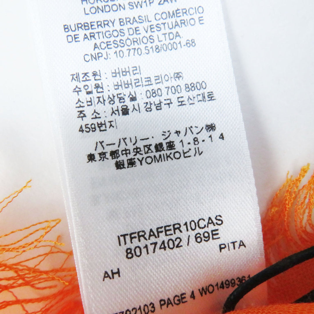 BURBERRY LONDON Stall 80174021 Main: 51% wool, Main: 49% silk Orange Women Used Authentic