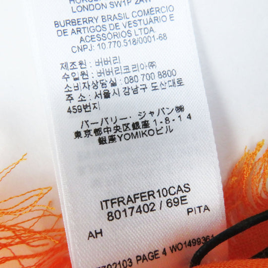 BURBERRY LONDON Stall 80174021 Main: 51% wool, Main: 49% silk Orange Women Used Authentic