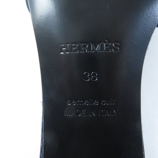 HERMES Sandals Main: Denim Indigo Gladys 45 Women 38 Used Authentic