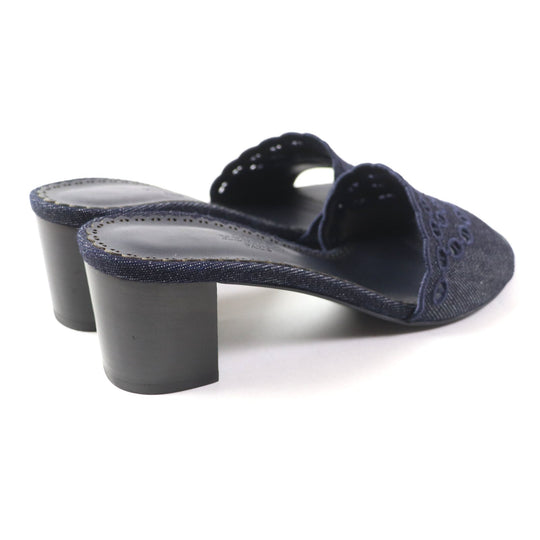 HERMES Sandals Main: Denim Indigo Gladys 45 Women 38 Used Authentic