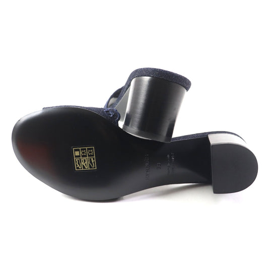 HERMES Sandals Main: Denim Indigo Gladys 45 Women 38 Used Authentic