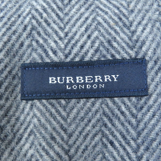BURBERRY LONDON Scarf Main: 100% wool Gray navy unisex(Unisex) Used Authentic