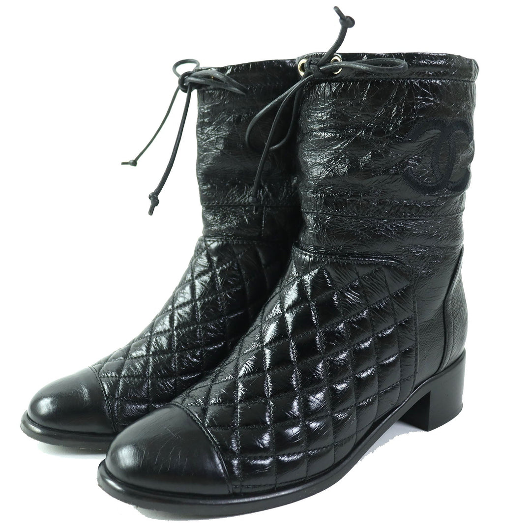CHANEL short boots G34096 Main: Leather black Women 36 Used Authentic