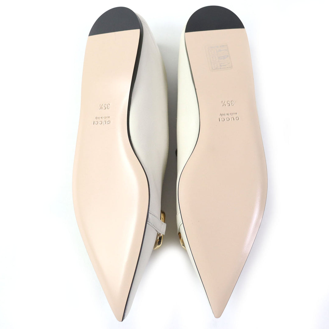 GUCCI pumps 621161 Main: Leather Ivory Women 35 1/2 Used Authentic