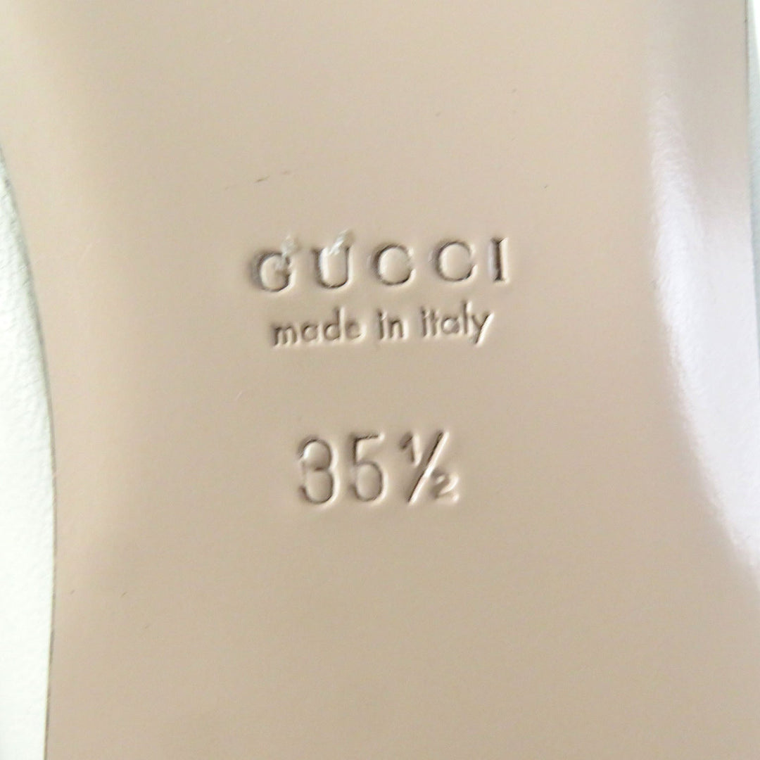 GUCCI pumps 621161 Main: Leather Ivory Women 35 1/2 Used Authentic