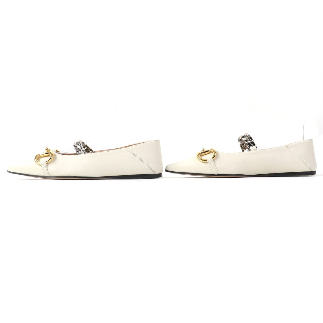 GUCCI pumps 621161 Main: Leather Ivory Women 35 1/2 Used Authentic