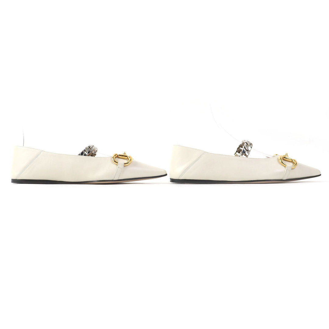 GUCCI pumps 621161 Main: Leather Ivory Women 35 1/2 Used Authentic