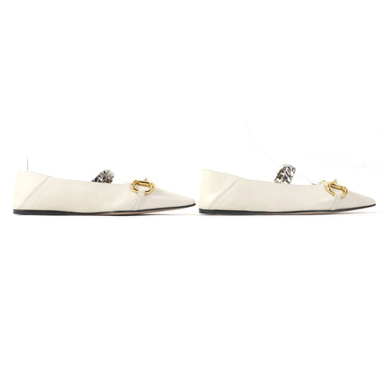 GUCCI pumps 621161 Main: Leather Ivory Women 35 1/2 Used Authentic