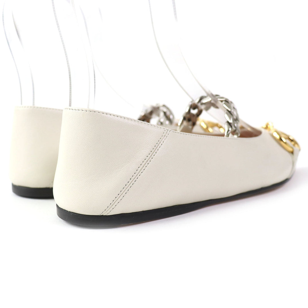 GUCCI pumps 621161 Main: Leather Ivory Women 35 1/2 Used Authentic