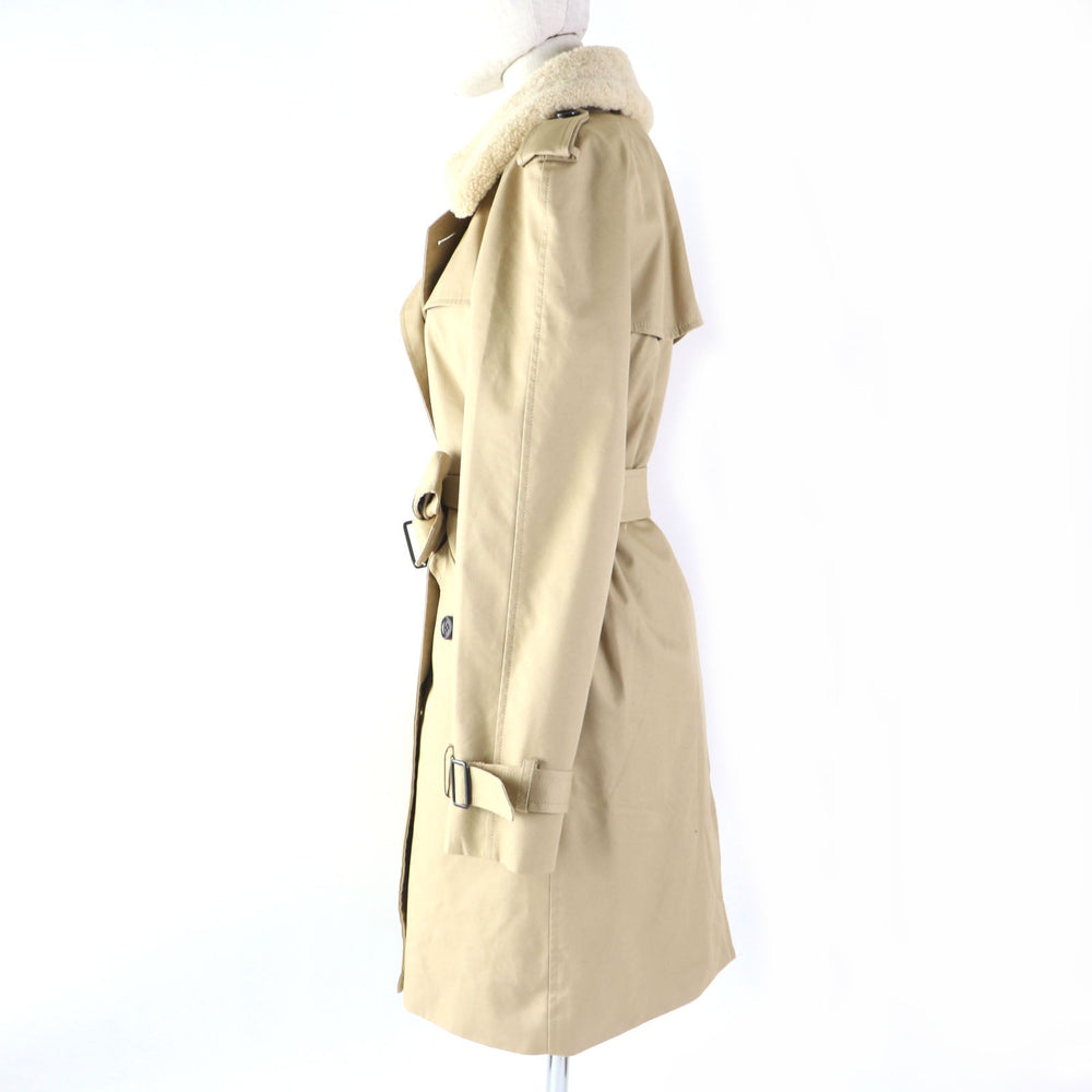 COACH trench coat F86233 Main: 68% cotton, Main: 32% polyester, Lining: 100% polyester, Fur: Mouton, Part: Leather, Lining: (Sleeve lining) 100% cotton Liner: 51% polyester, 2% nylon, 47% wool Part: 100% polyester beige Women S Used Authentic