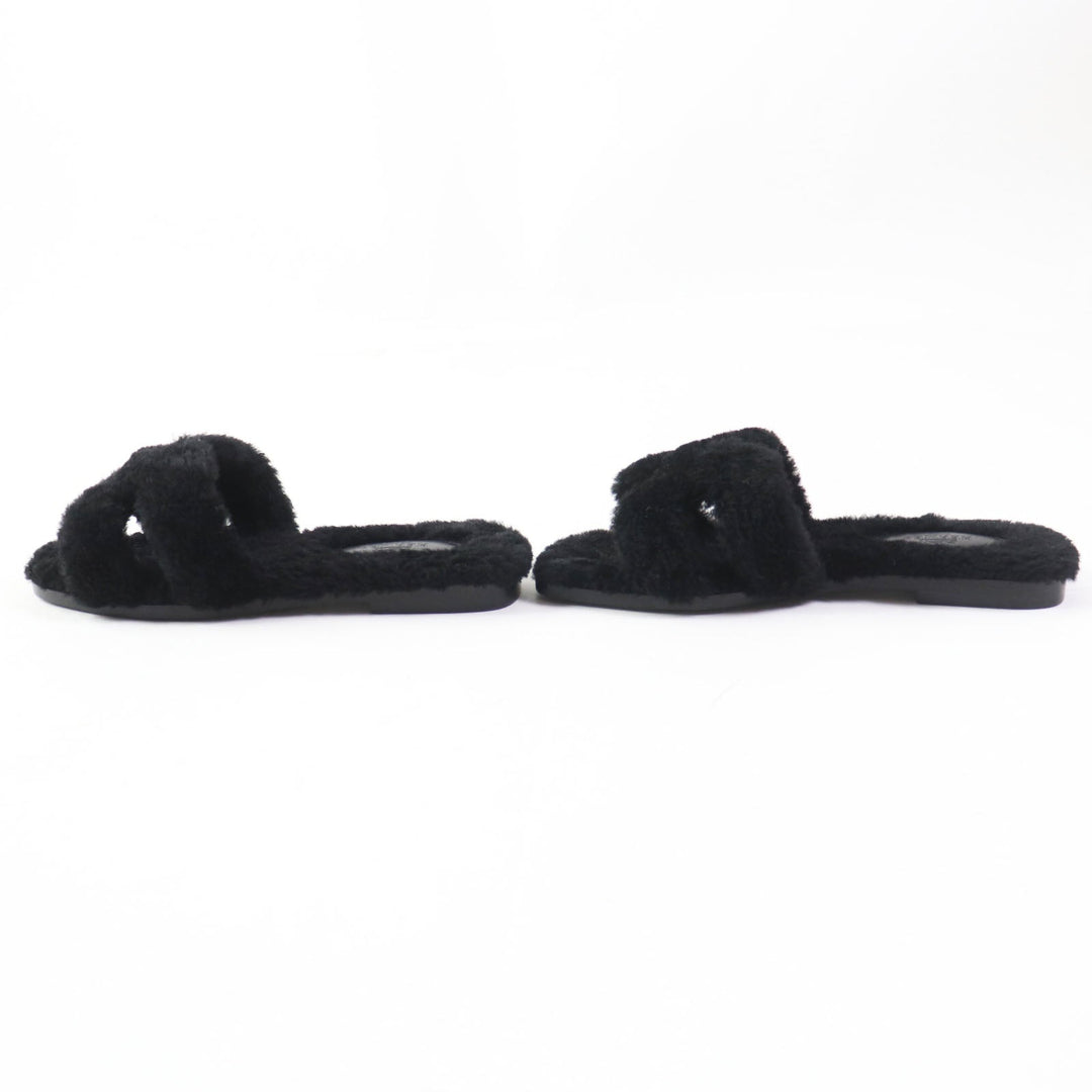 HERMES Sandals H212178Z Ramfer black Oran Women 35 Used Authentic