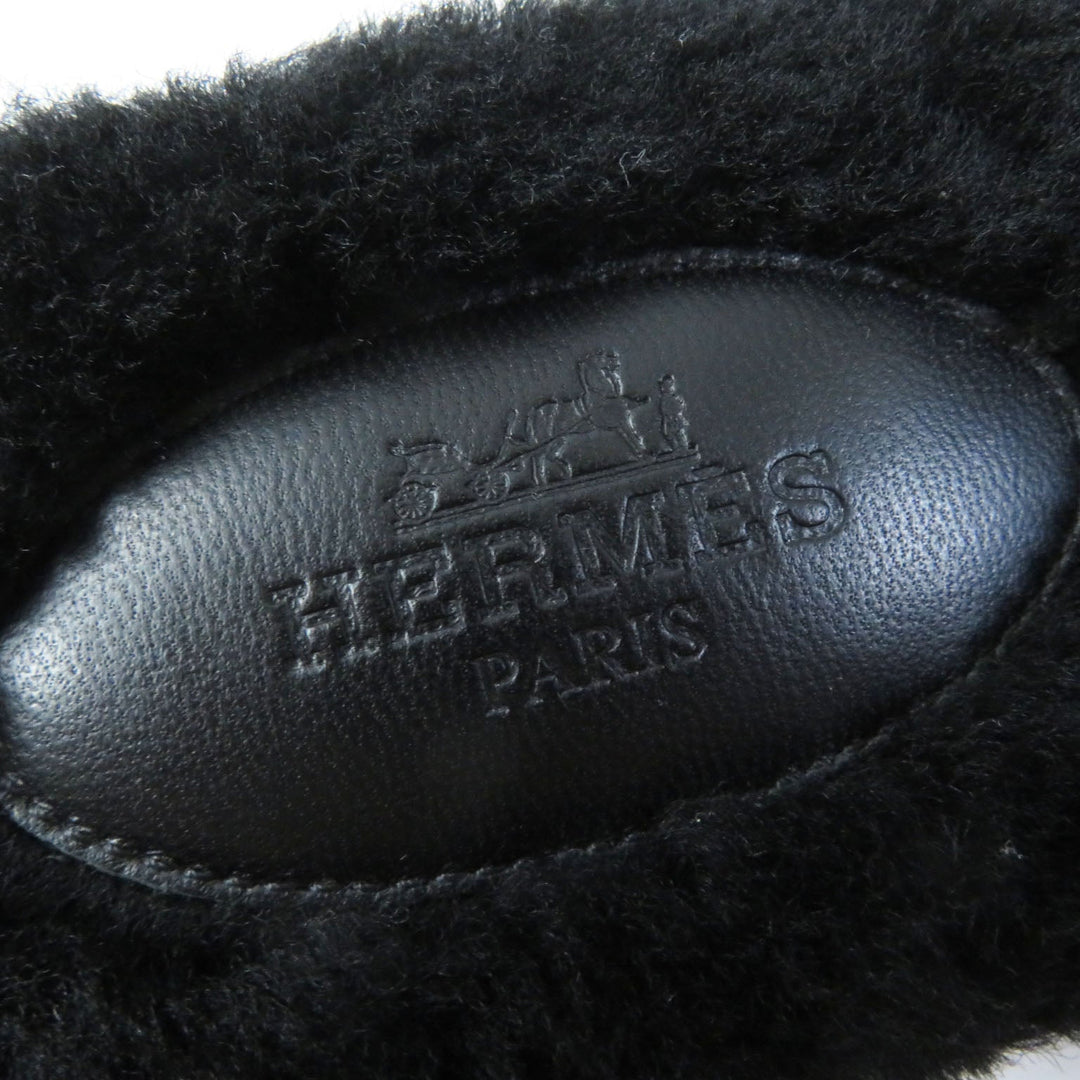 HERMES Sandals H212178Z Ramfer black Oran Women 35 Used Authentic