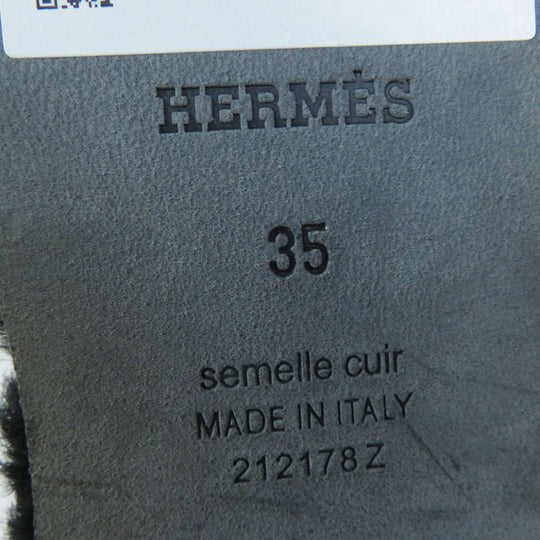 HERMES Sandals H212178Z Ramfer black Oran Women 35 Used Authentic