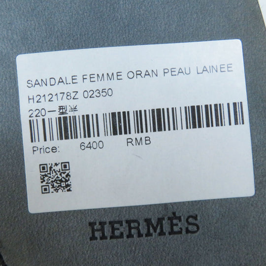 HERMES Sandals H212178Z Ramfer black Oran Women 35 Used Authentic