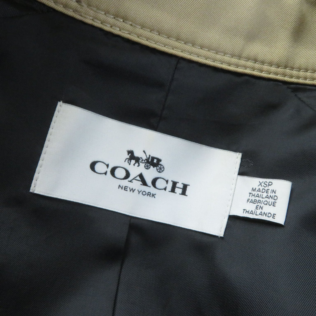 COACH trench coat F21800 Outer: 68% cotton, Outer: 32% polyester, Lining: 100% polyester, Part: leather beige Women XS Used Authentic