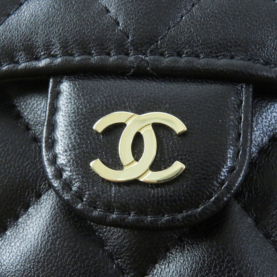 CHANEL Shoulder Bag AP2164 Main: Lamb leather black Matrasse Women Used Authentic