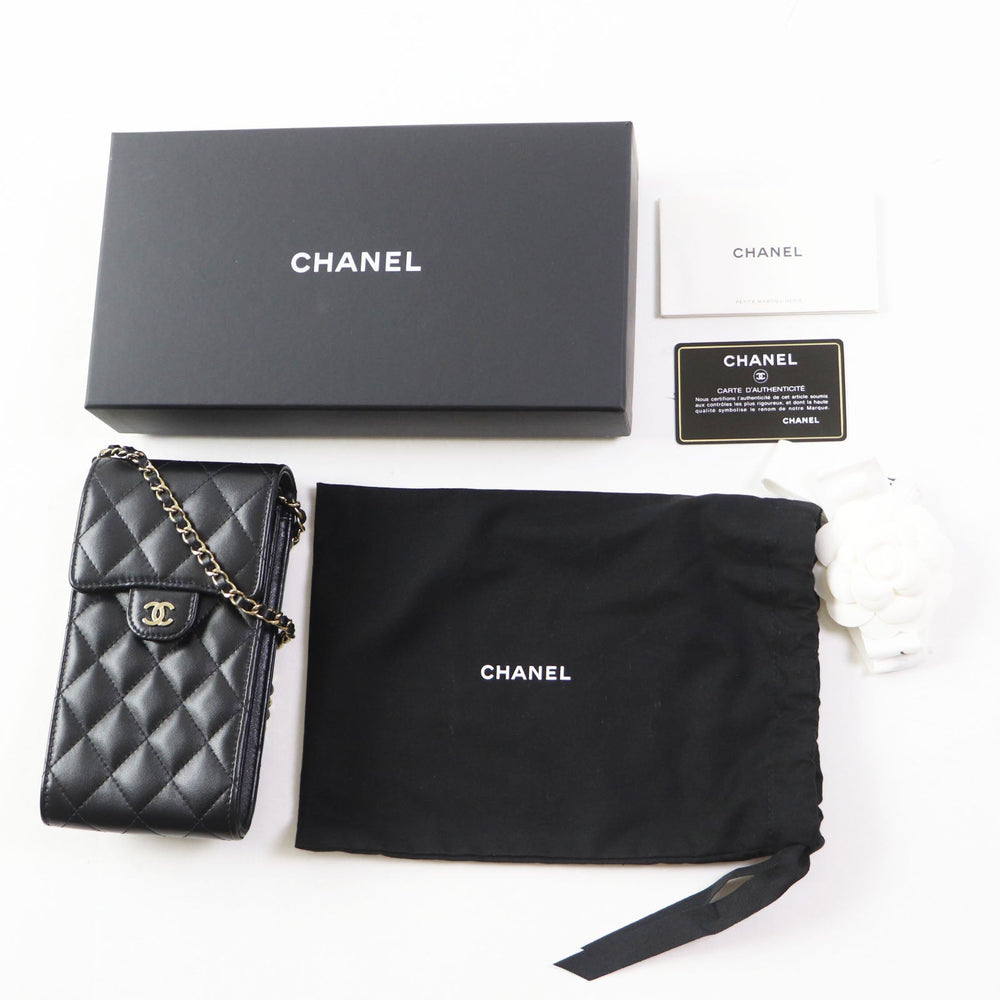 CHANEL Shoulder Bag AP2164 Main: Lamb leather black Matrasse Women Used Authentic