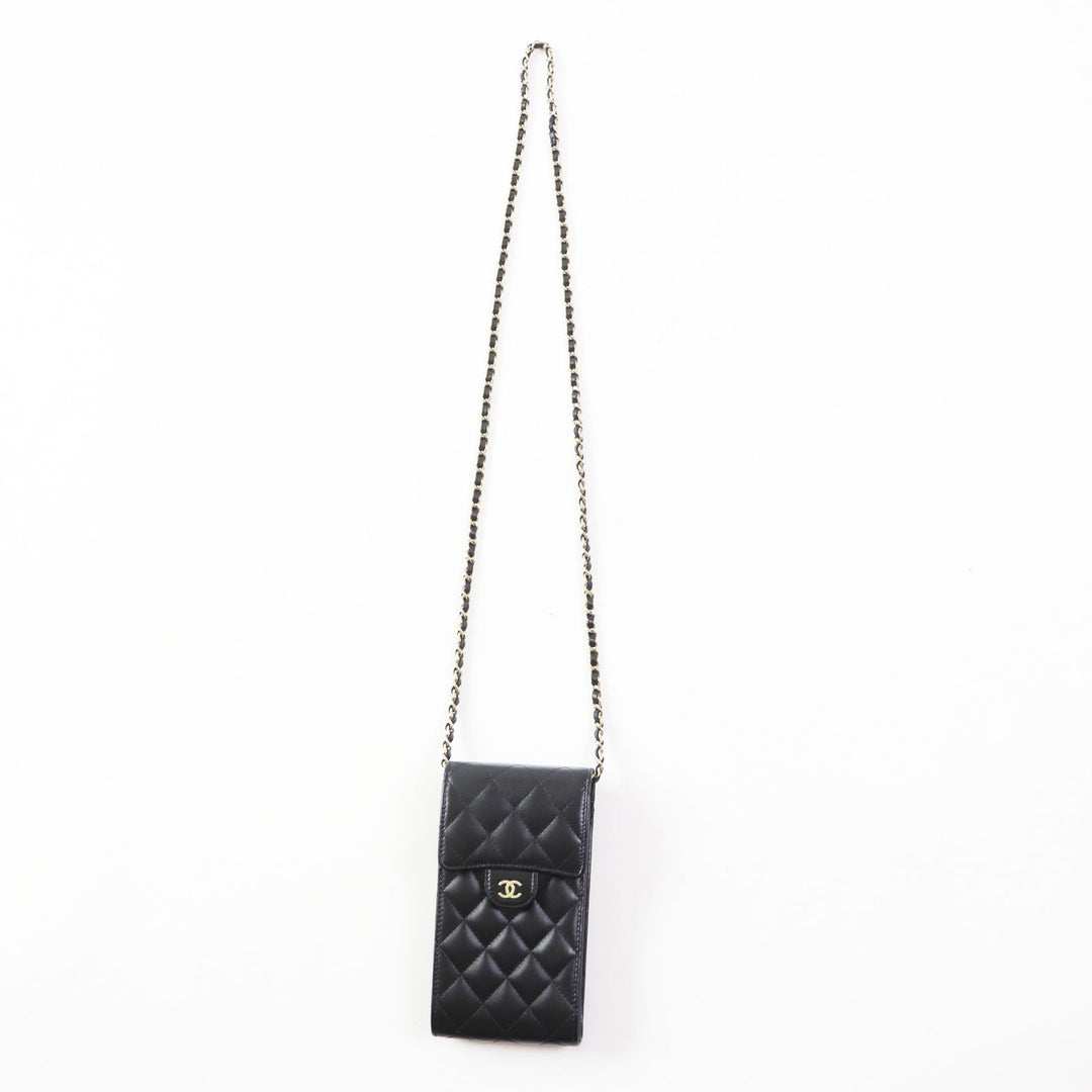 CHANEL Shoulder Bag AP2164 Main: Lamb leather black Matrasse Women Used Authentic