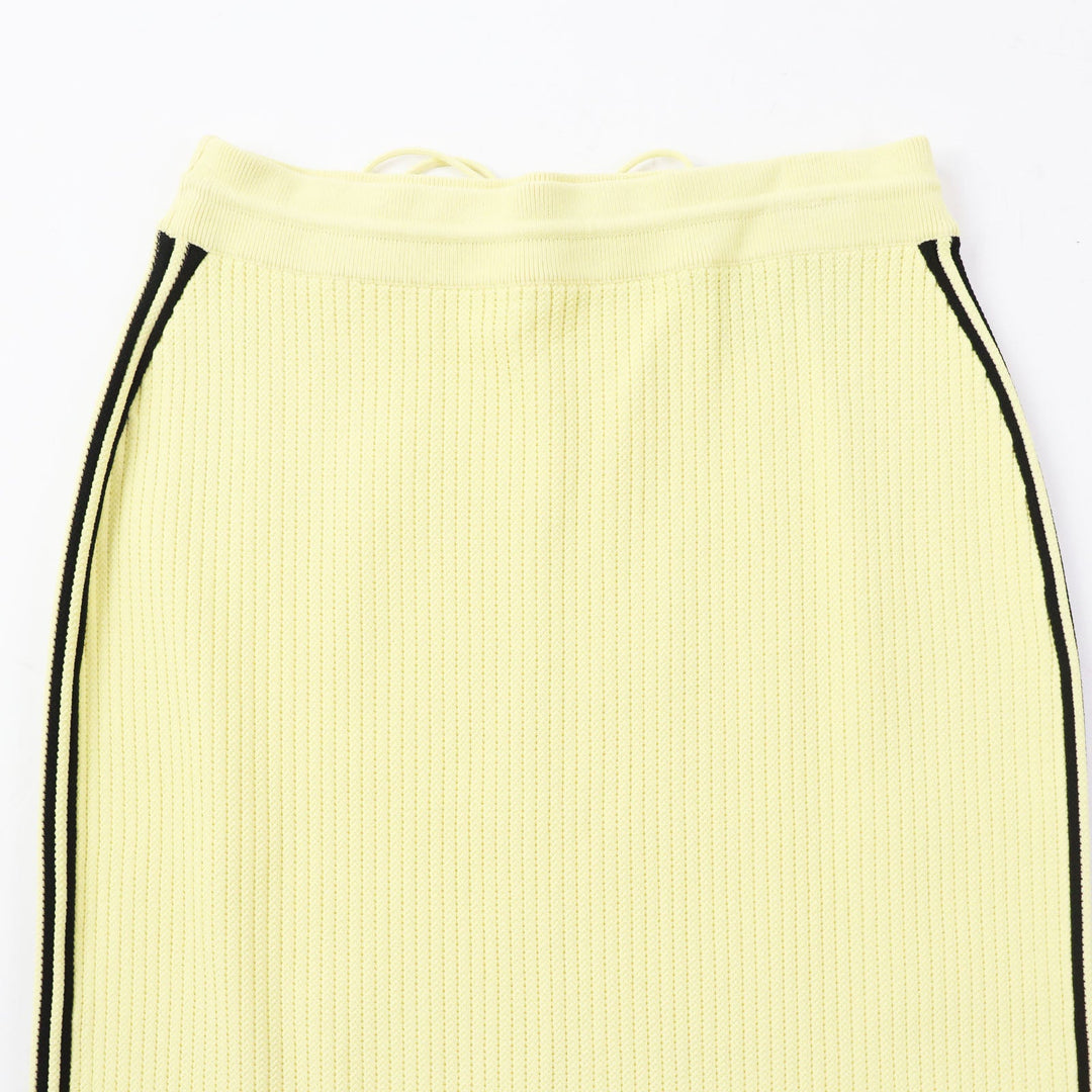 GUCCI Long skirt 697710 Outer material: 54% rayon, Outer material: 27% polyester, Outer material: 2% polyurethane, Part: 100% polyester Yellow black Women L (175/74Y) Used Authentic