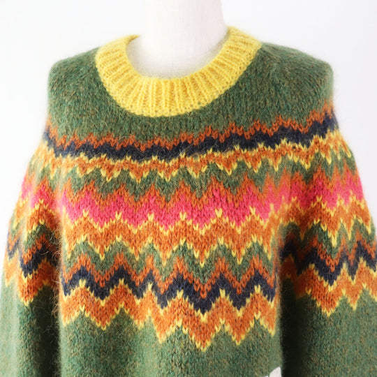 GUCCI knit 671690 Main: 67% mohair, Main: 28% nylon, Main: 5% wool, Part: 50% acrylic, Part: 50% wool Multi Women M (170/92Y) Used Authentic