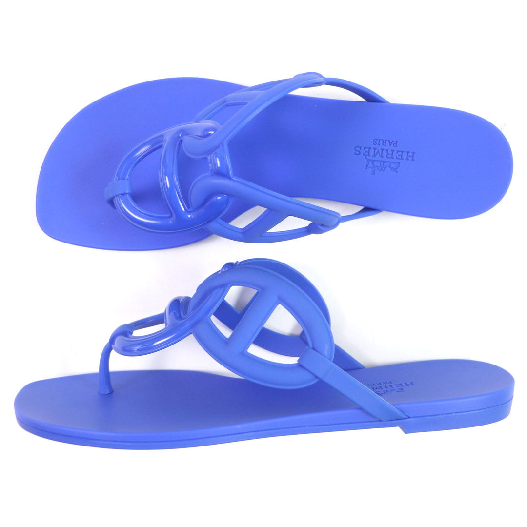 HERMES Sandals Main: Rubber blue Women 37 Used Authentic